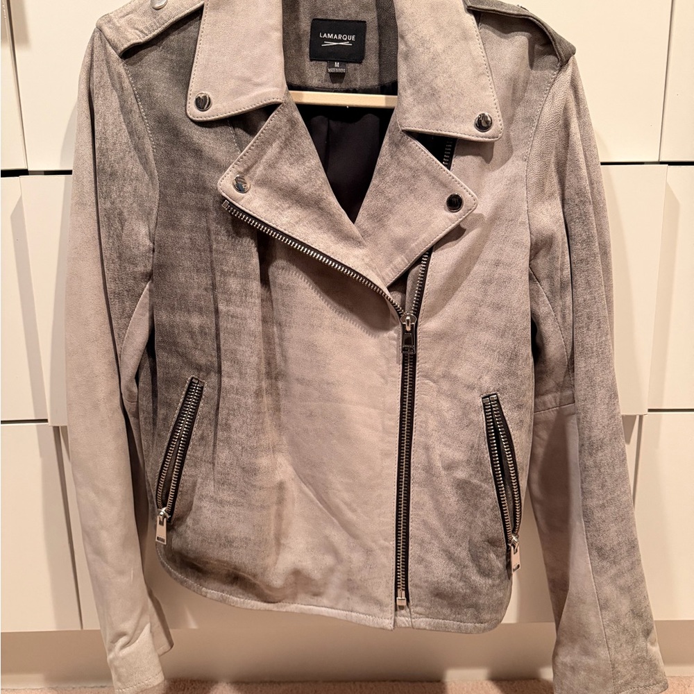 LAMARQUE Leather Gray Women's Jacket